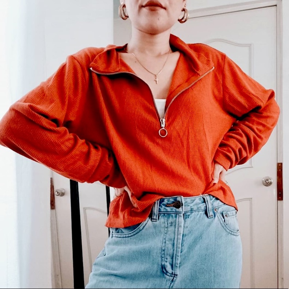 Orange Quarter Zip